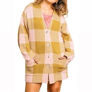 UMGEE Pink Mix Plaid Sweater